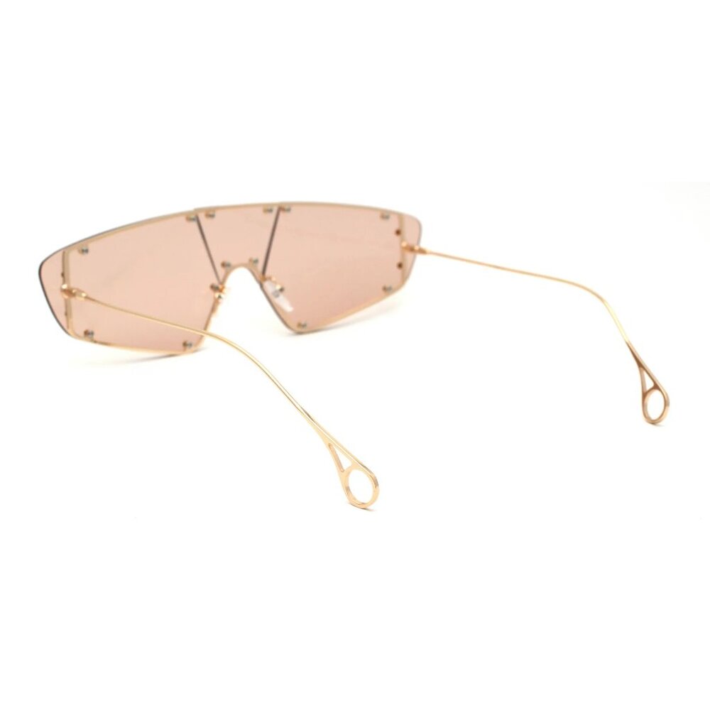 Metal Frame Stud Shield Rimless Sunglasses - Picture 3 of 6